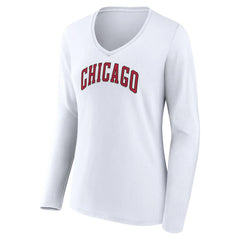 Chicago Bulls Women's Alternate Logo V-Neck Long Sleeve T-Shirt sale Online