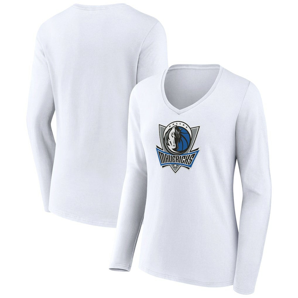 Dallas Mavericks Women's Alternate Logo V-Neck Long Sleeve T-Shirt sale Online