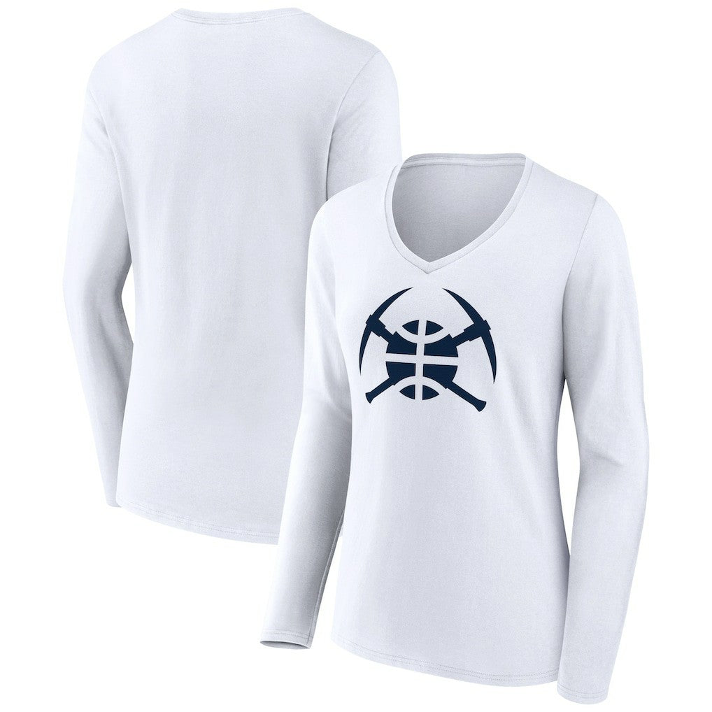 Denver Nuggets Women's Alternate Logo V-Neck Long Sleeve T-Shirt sale Discount
