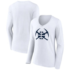 Denver Nuggets Women's Alternate Logo V-Neck Long Sleeve T-Shirt sale Discount