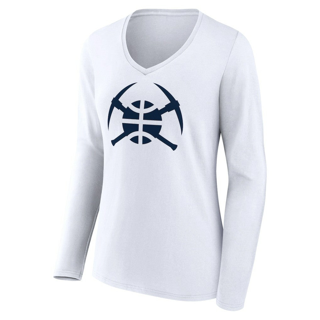 Denver Nuggets Women's Alternate Logo V-Neck Long Sleeve T-Shirt sale Discount