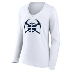 Denver Nuggets Women's Alternate Logo V-Neck Long Sleeve T-Shirt sale Discount
