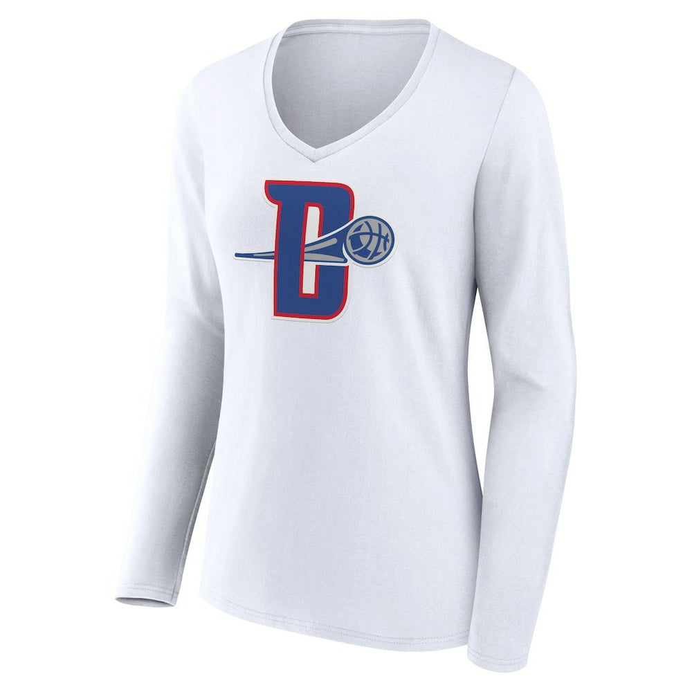 Detroit Pistons Women's Alternate Logo V-Neck Long Sleeve T-Shirt sale Outlet