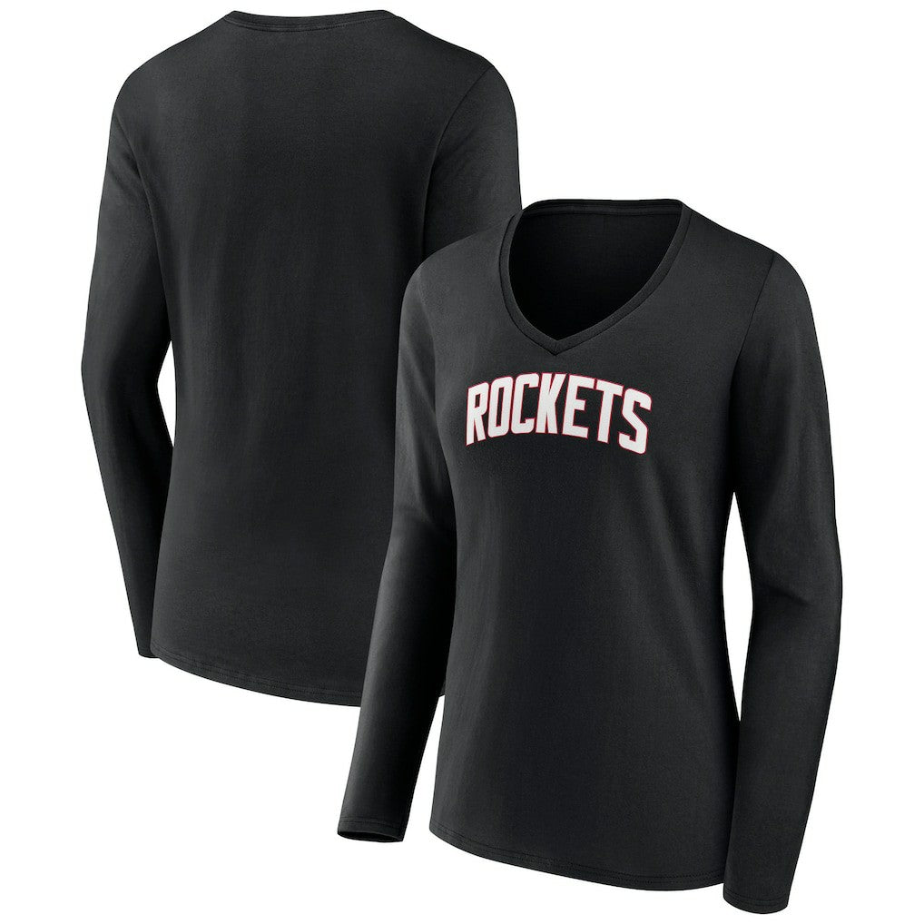 Houston Rockets Women's Alternate Logo V-Neck Long Sleeve T-Shirt For Sale