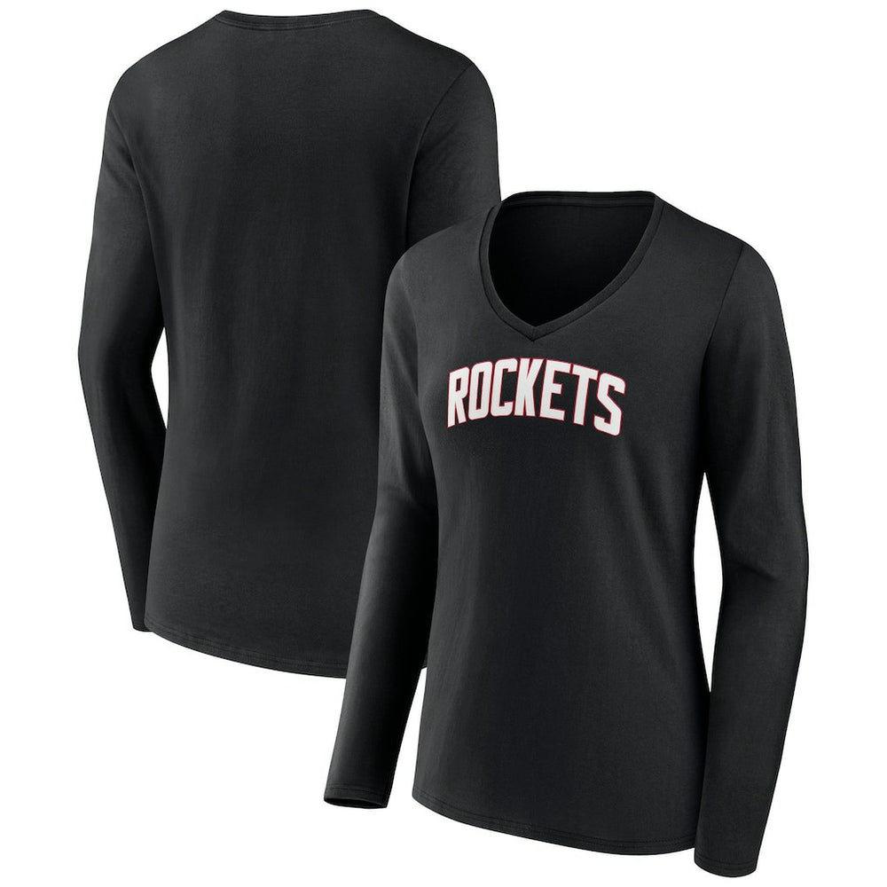 Houston Rockets Women's Alternate Logo V-Neck Long Sleeve T-Shirt For Sale