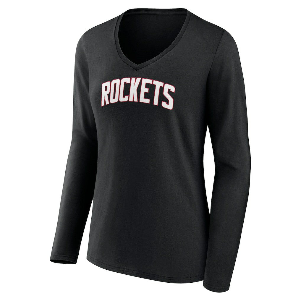Houston Rockets Women's Alternate Logo V-Neck Long Sleeve T-Shirt For Sale