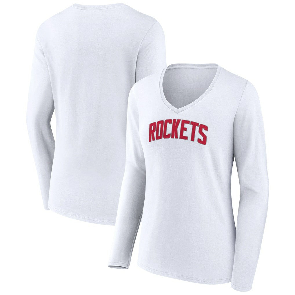 Houston Rockets Women's Alternate Logo V-Neck Long Sleeve T-Shirt Outlet