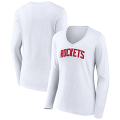 Houston Rockets Women's Alternate Logo V-Neck Long Sleeve T-Shirt Outlet