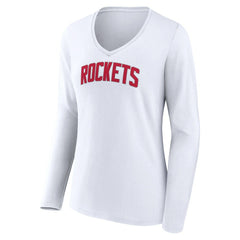 Houston Rockets Women's Alternate Logo V-Neck Long Sleeve T-Shirt Outlet