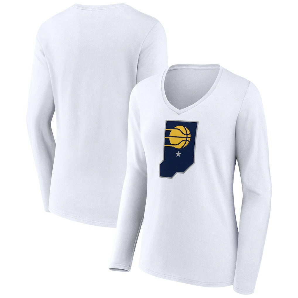 Indiana Pacers Women's Alternate Logo V-Neck Long Sleeve T-Shirt Discount
