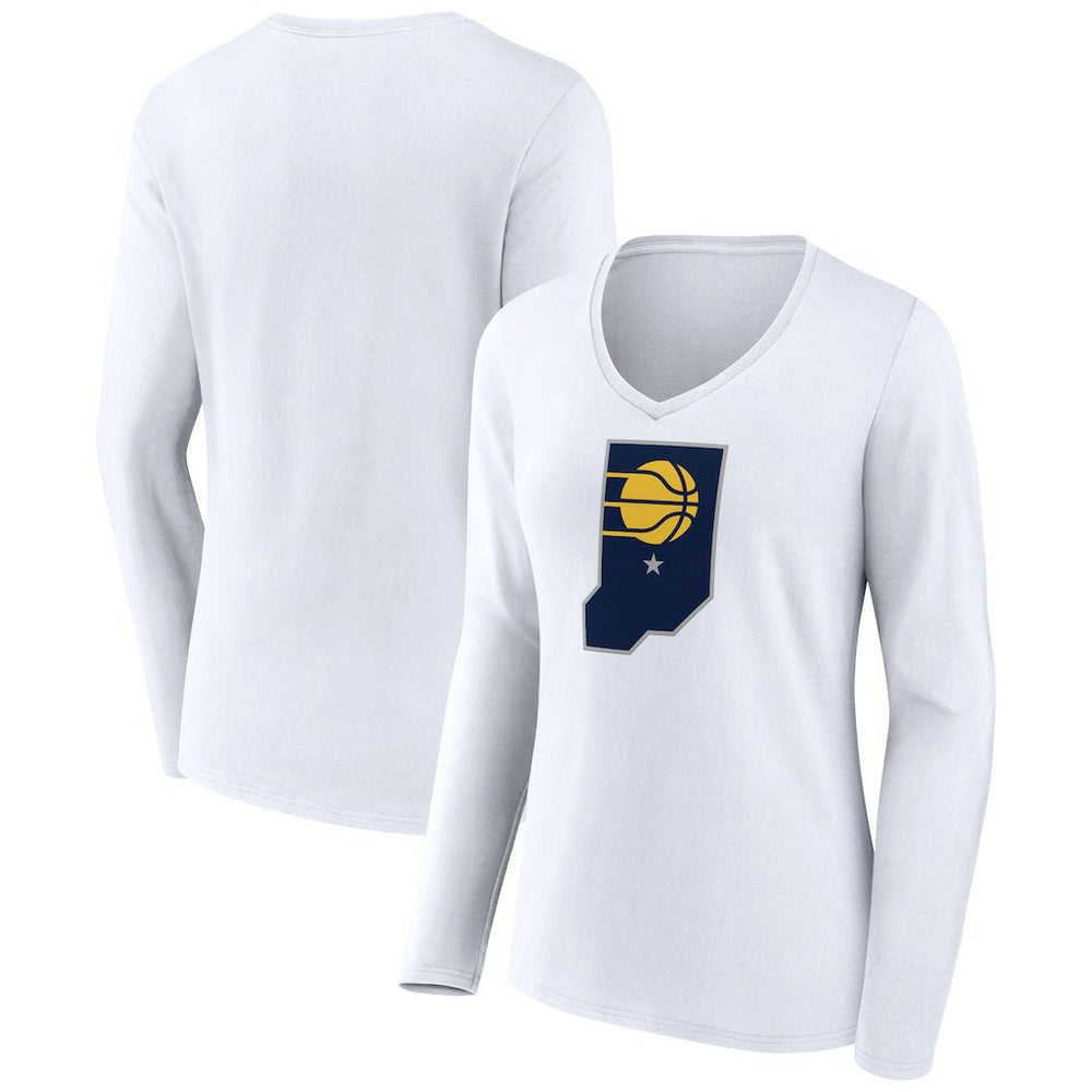 Indiana Pacers Women's Alternate Logo V-Neck Long Sleeve T-Shirt Discount