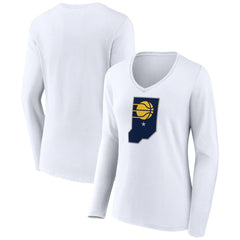 Indiana Pacers Women's Alternate Logo V-Neck Long Sleeve T-Shirt Discount