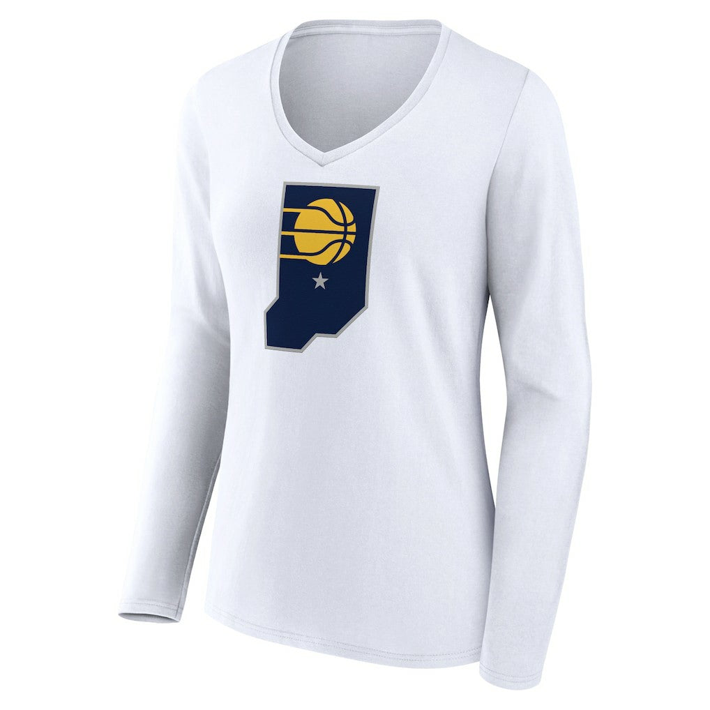 Indiana Pacers Women's Alternate Logo V-Neck Long Sleeve T-Shirt Discount