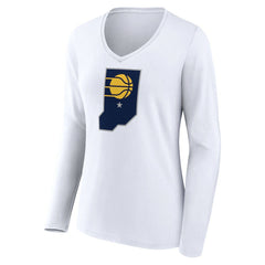 Indiana Pacers Women's Alternate Logo V-Neck Long Sleeve T-Shirt Discount