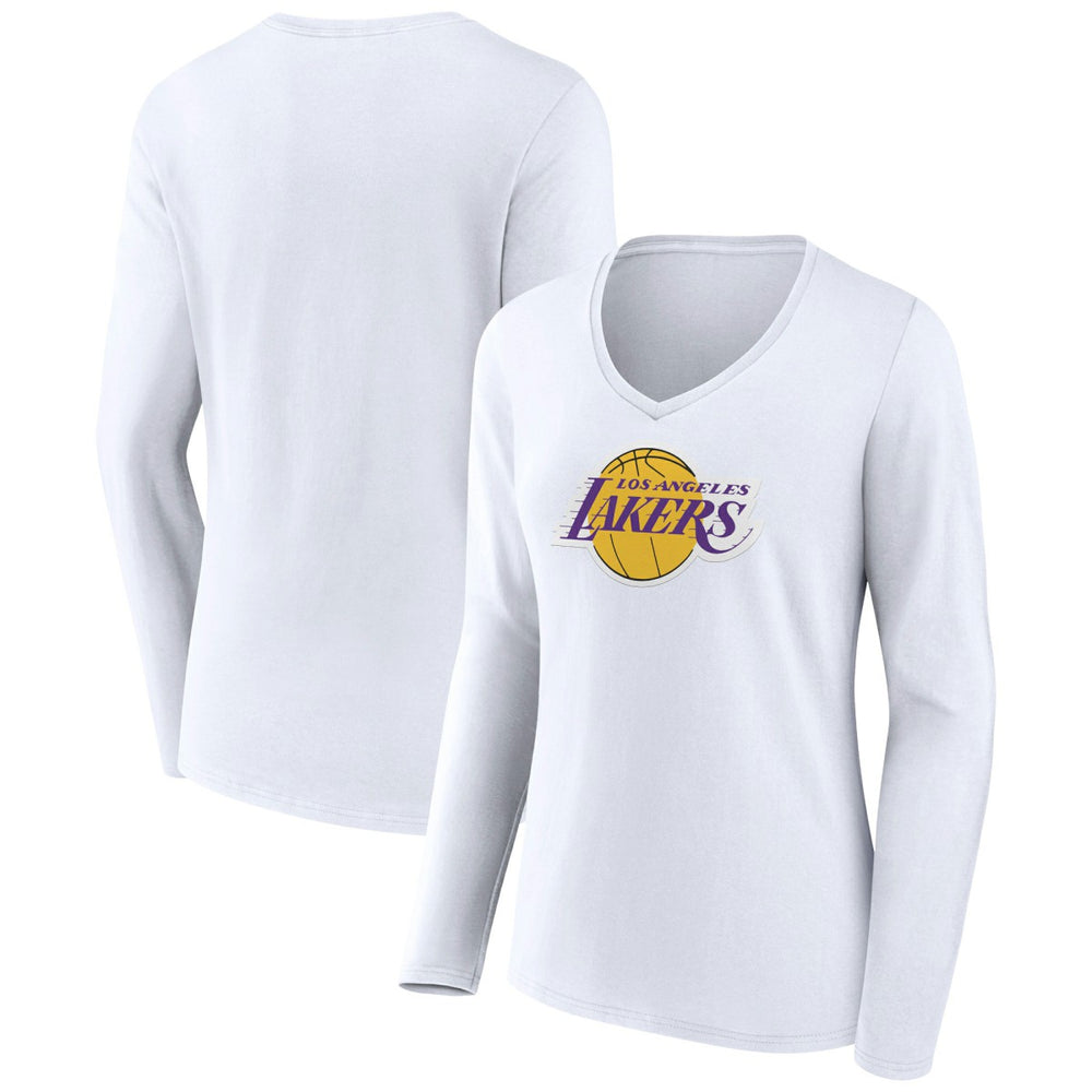 Los Angeles Lakers Women's Alternate Logo V-Neck Long Sleeve T-Shirt On Sale