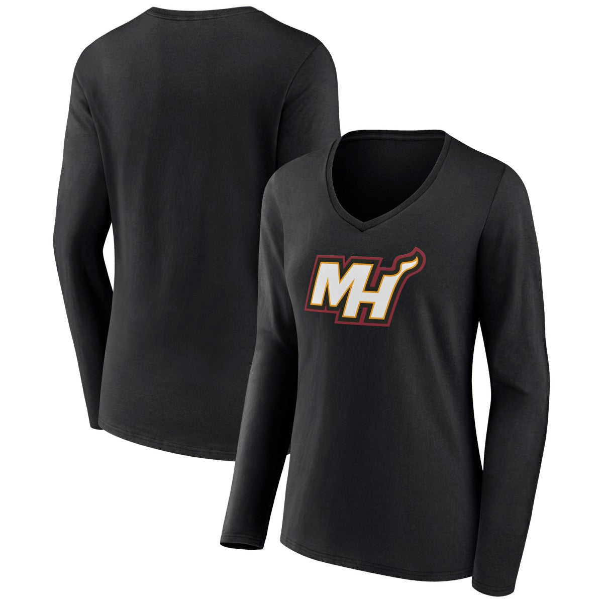 Miami Heat Women's Alternate Logo V-Neck Long Sleeve T-Shirt Discount
