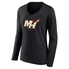 Miami Heat Women's Alternate Logo V-Neck Long Sleeve T-Shirt Discount