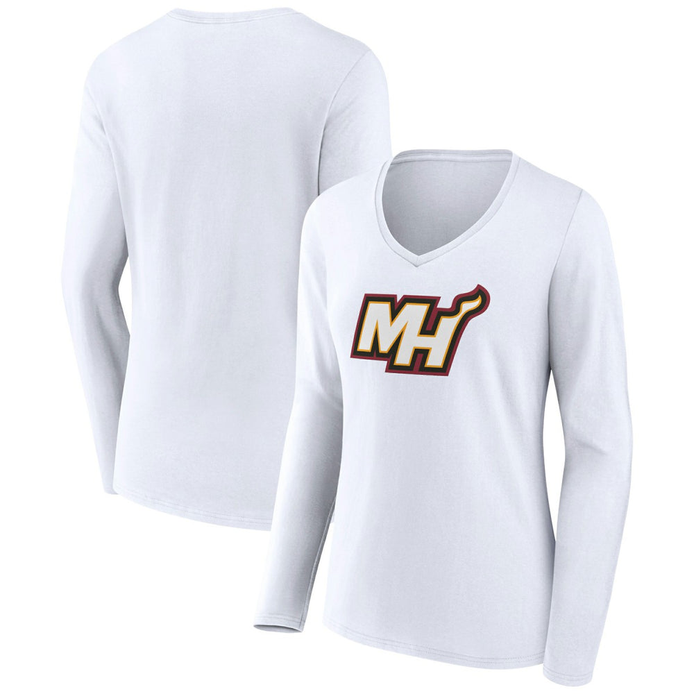 Miami Heat Women's Alternate Logo V-Neck Long Sleeve T-Shirt Discount