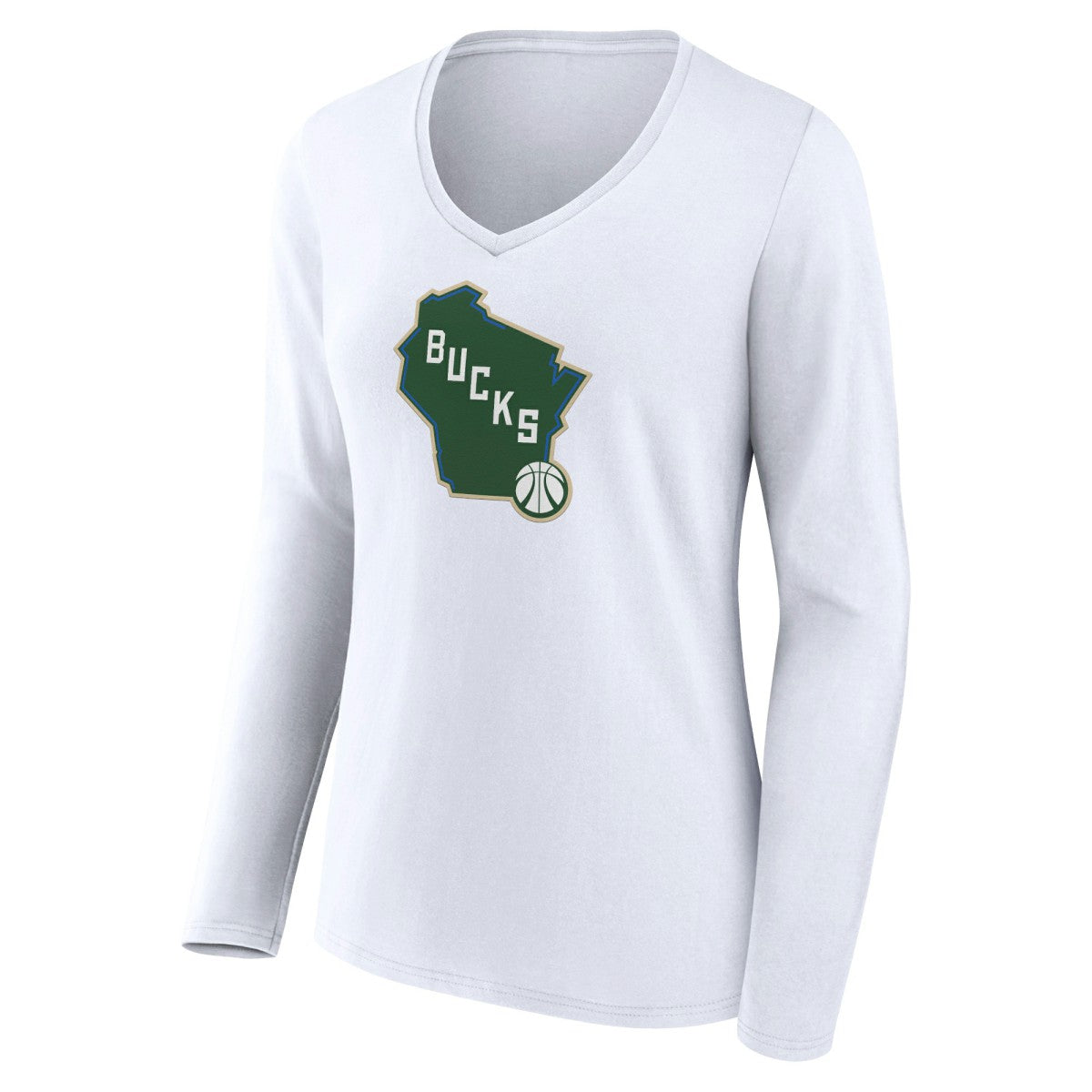 Milwaukee Bucks Women's Alternate Logo V-Neck Long Sleeve T-Shirt Online