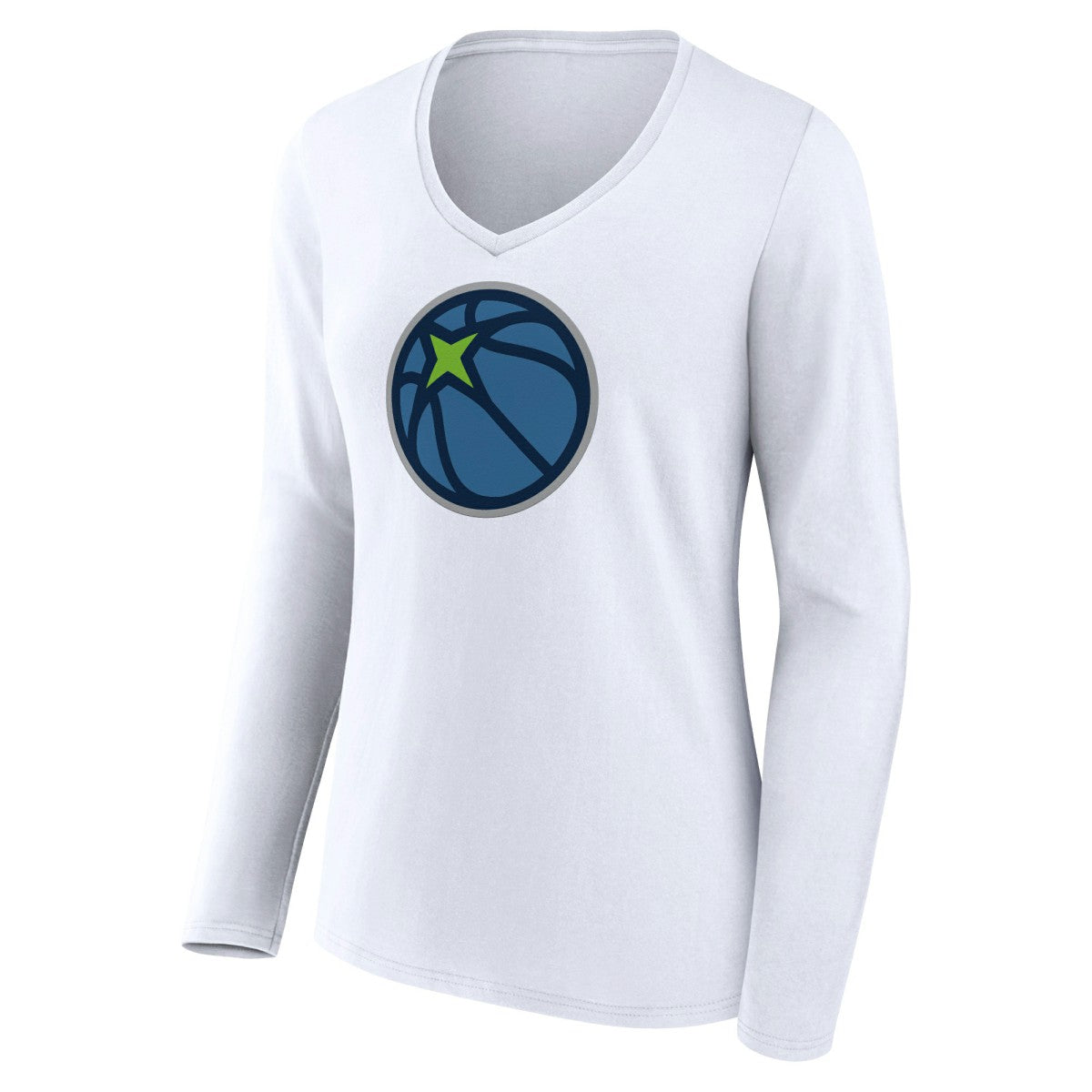Minnesota Timberwolves Women's Alternate Logo V-Neck Long Sleeve T-Shirt New