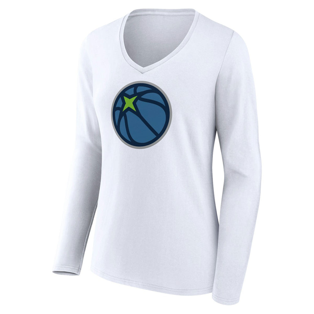 Minnesota Timberwolves Women's Alternate Logo V-Neck Long Sleeve T-Shirt New