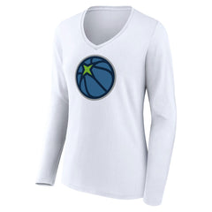 Minnesota Timberwolves Women's Alternate Logo V-Neck Long Sleeve T-Shirt New