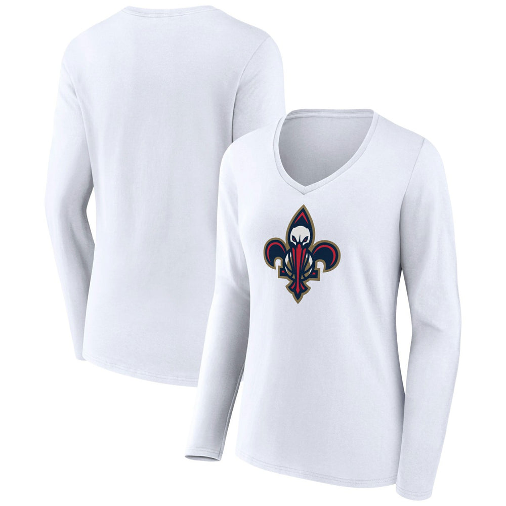 New Orleans Pelicans Women's Alternate Logo V-Neck Long Sleeve T-Shirt For Sale