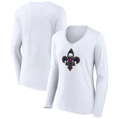 New Orleans Pelicans Women's Alternate Logo V-Neck Long Sleeve T-Shirt For Sale