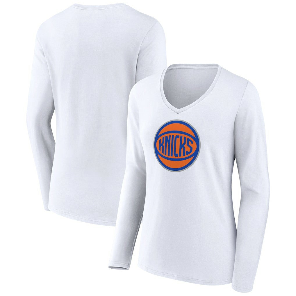 New York Knicks Women's Alternate Logo V-Neck Long Sleeve T-Shirt Online
