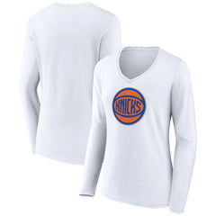 New York Knicks Women's Alternate Logo V-Neck Long Sleeve T-Shirt Online