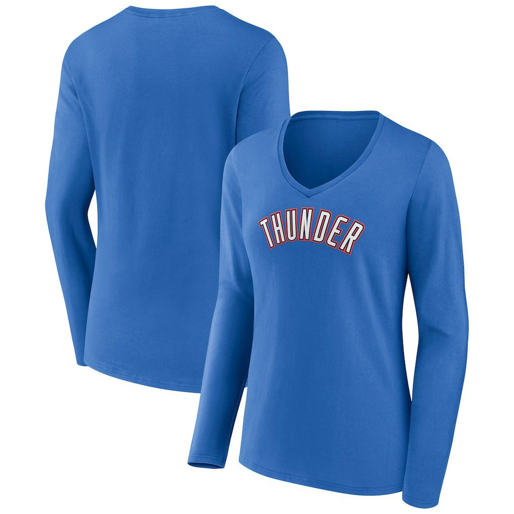 Oklahoma City Thunder Women's Alternate Logo V-Neck Long Sleeve T-Shirt Discount