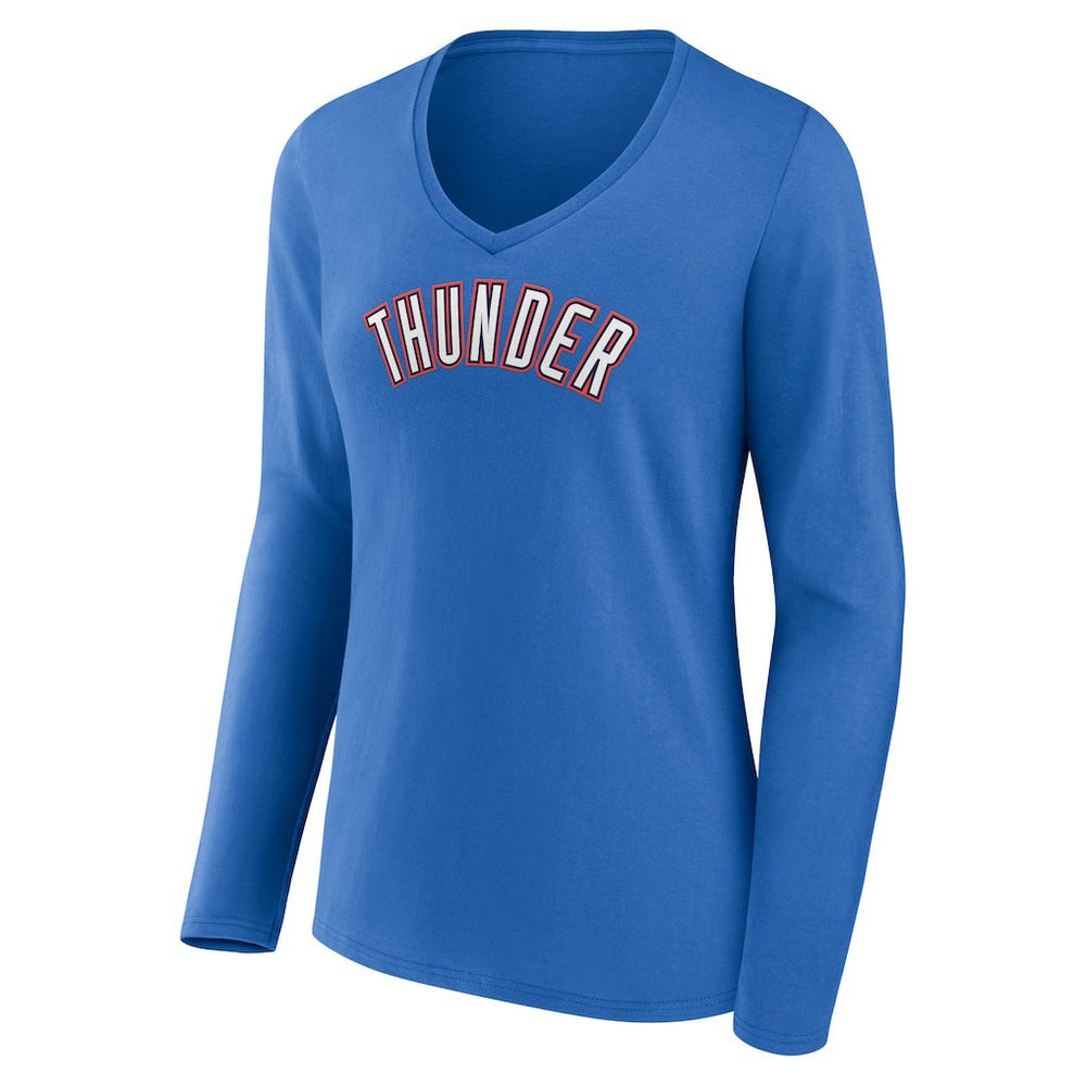 Oklahoma City Thunder Women's Alternate Logo V-Neck Long Sleeve T-Shirt Discount