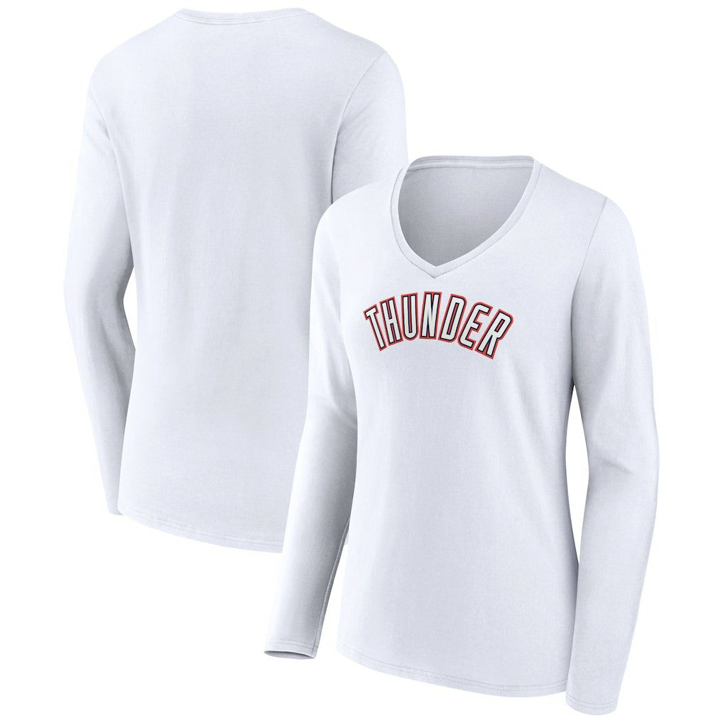 Oklahoma City Thunder Women's Alternate Logo V-Neck Long Sleeve T-Shirt Online