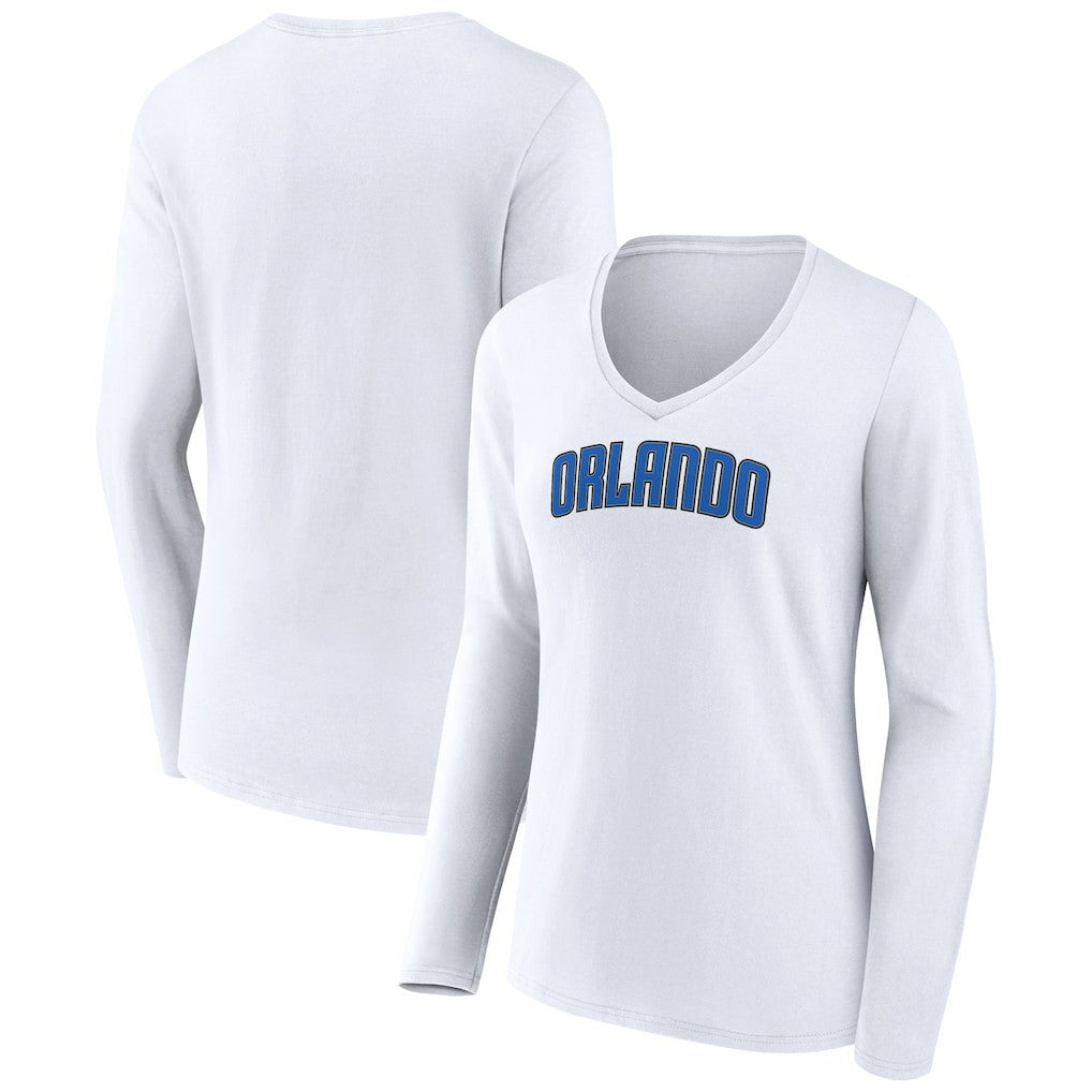 Orlando Magic Women's Alternate Logo V-Neck Long Sleeve T-Shirt On Sale