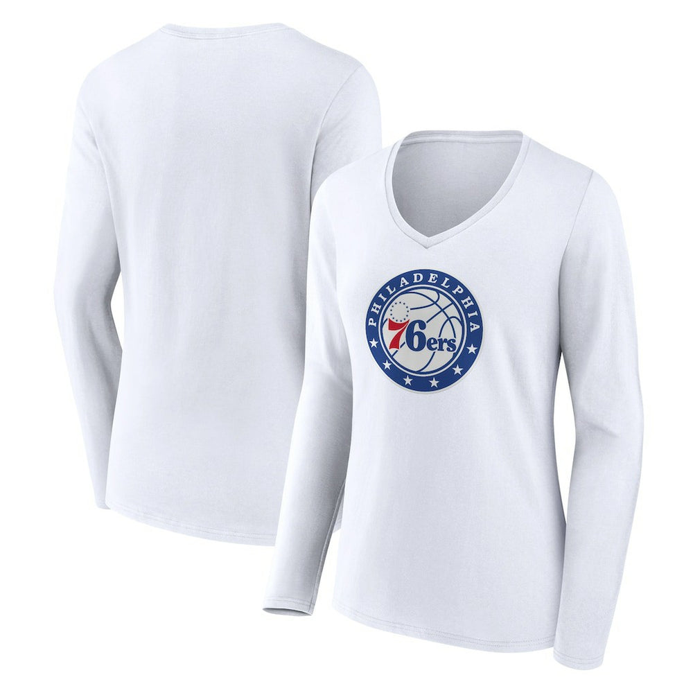 Philadelphia 76ers Women's Alternate Logo V-Neck Long Sleeve T-Shirt Online