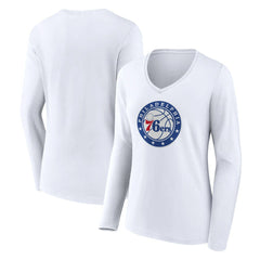 Philadelphia 76ers Women's Alternate Logo V-Neck Long Sleeve T-Shirt Online
