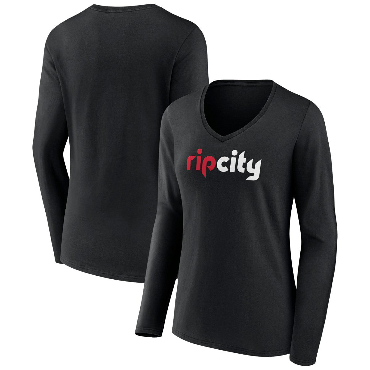 Portland Trail Blazers Women's Alternate Logo V-Neck Long Sleeve T-Shirt Discount