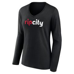 Portland Trail Blazers Women's Alternate Logo V-Neck Long Sleeve T-Shirt Discount