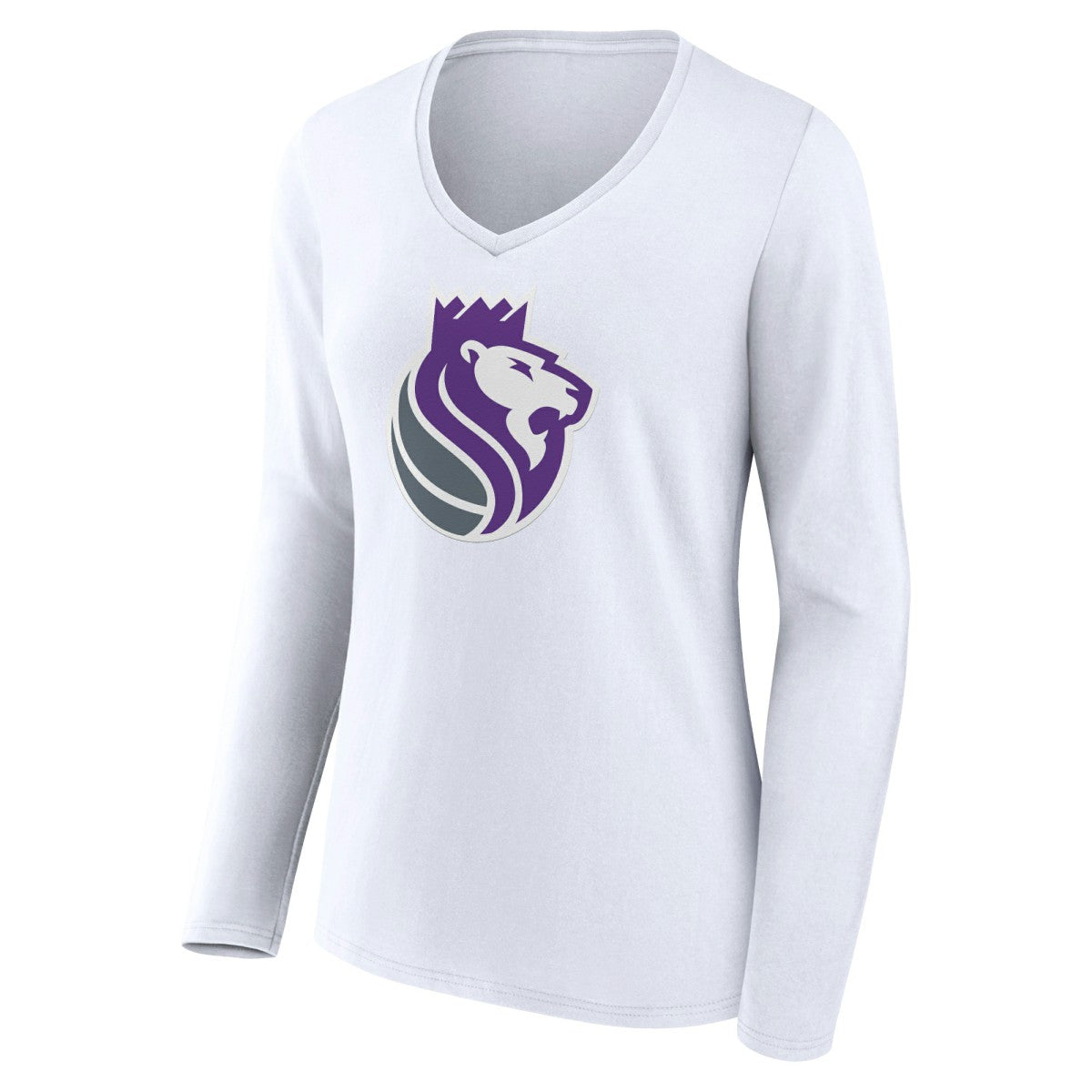Sacramento Kings Women's Alternate Logo V-Neck Long Sleeve T-Shirt New