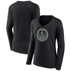 San Antonio Spurs Women's Alternate Logo V-Neck Long Sleeve T-Shirt Outlet