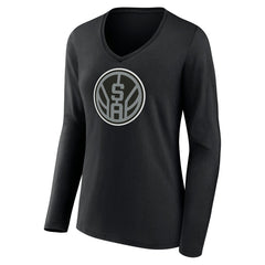 San Antonio Spurs Women's Alternate Logo V-Neck Long Sleeve T-Shirt Outlet
