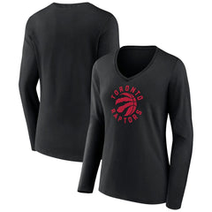 Toronto Raptors Women's Alternate Logo V-Neck Long Sleeve T-Shirt Online