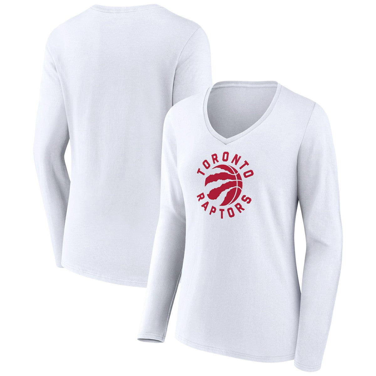 Toronto Raptors Women's Alternate Logo V-Neck Long Sleeve T-Shirt Discount