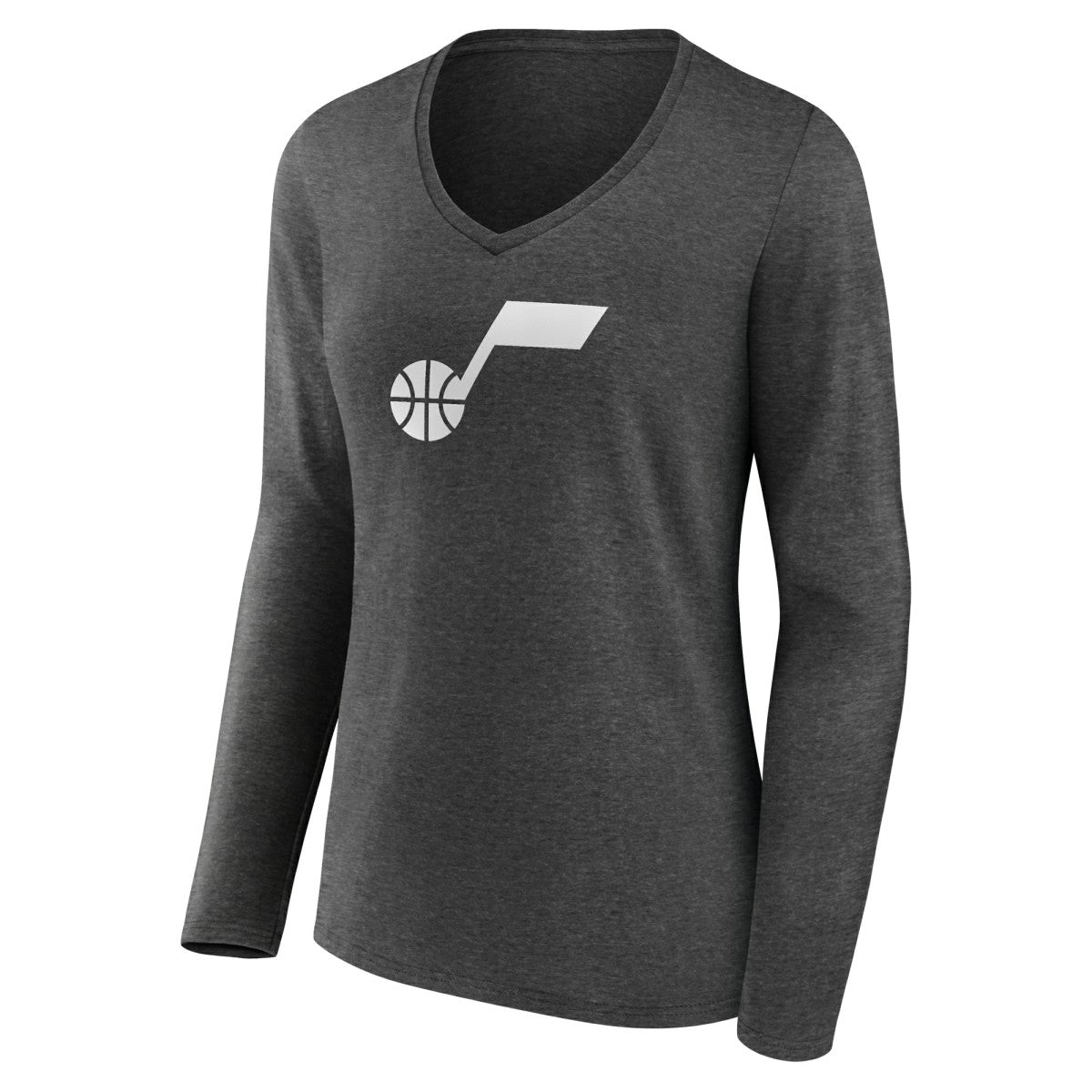 Utah Jazz Women's Alternate Logo V-Neck Long Sleeve T-Shirt New