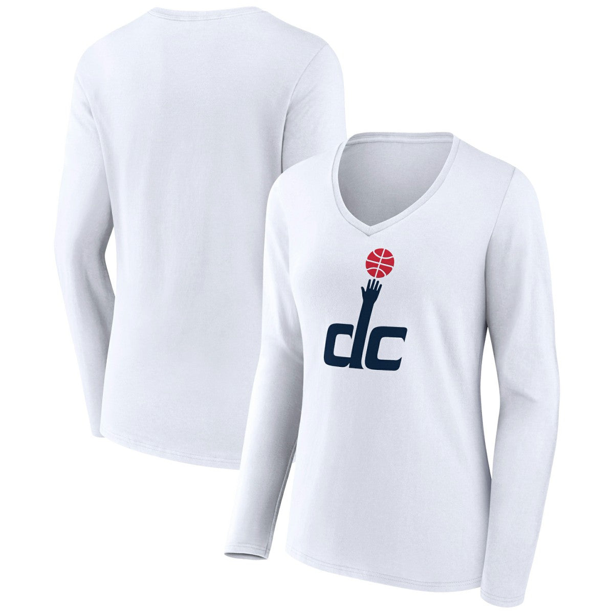 Washington Wizards Women's Alternate Logo V-Neck Long Sleeve T-Shirt On Sale