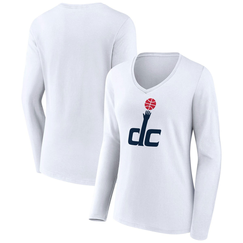 Washington Wizards Women's Alternate Logo V-Neck Long Sleeve T-Shirt On Sale