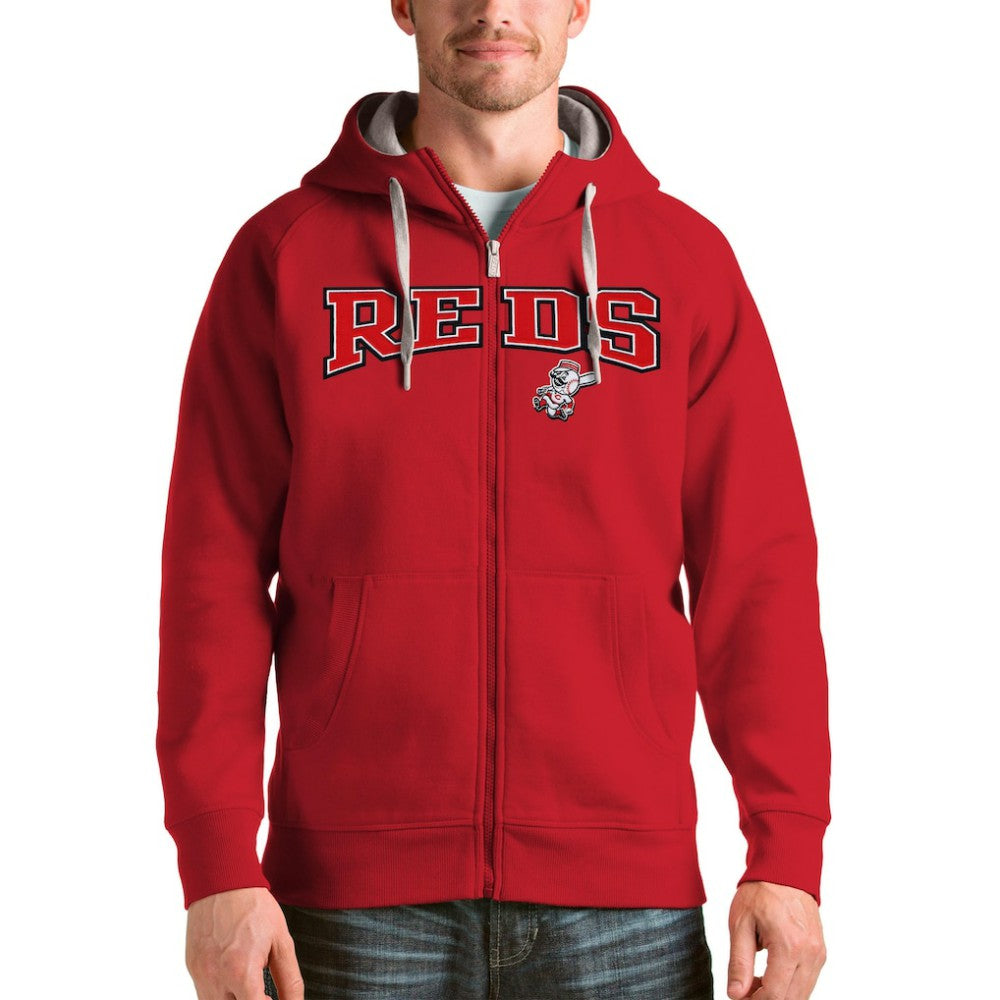 Cincinnati Reds Antigua Team Logo Victory Full-Zip Hoodie | MLB Sale