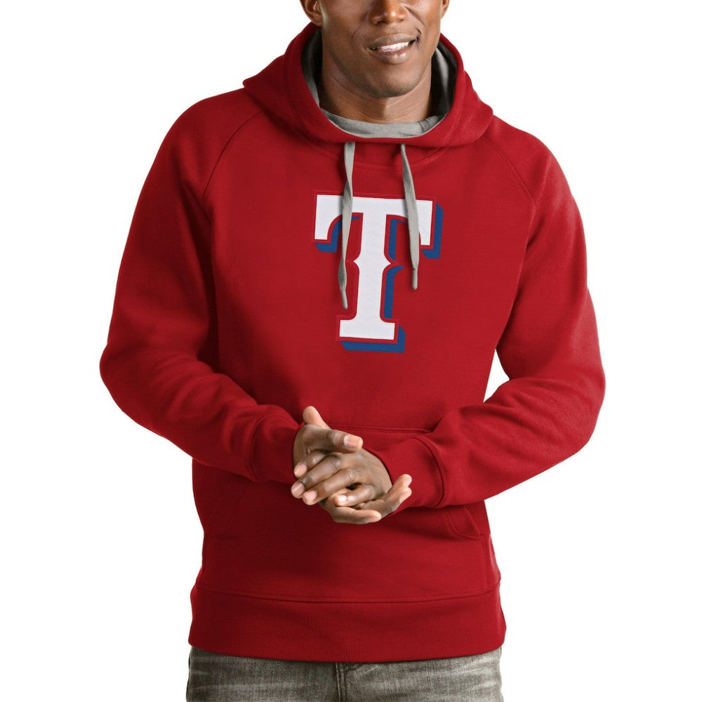 Texas Rangers Antigua Victory Pullover Team Logo Hoodie | MLB Discount
