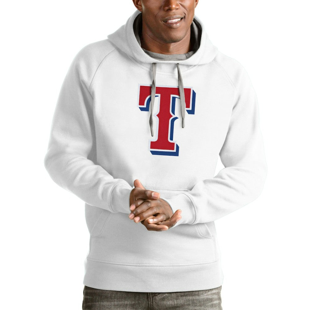Texas Rangers Antigua Victory Pullover Team Logo Hoodie | MLB Discount