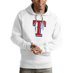 Texas Rangers Antigua Victory Pullover Team Logo Hoodie | MLB Discount